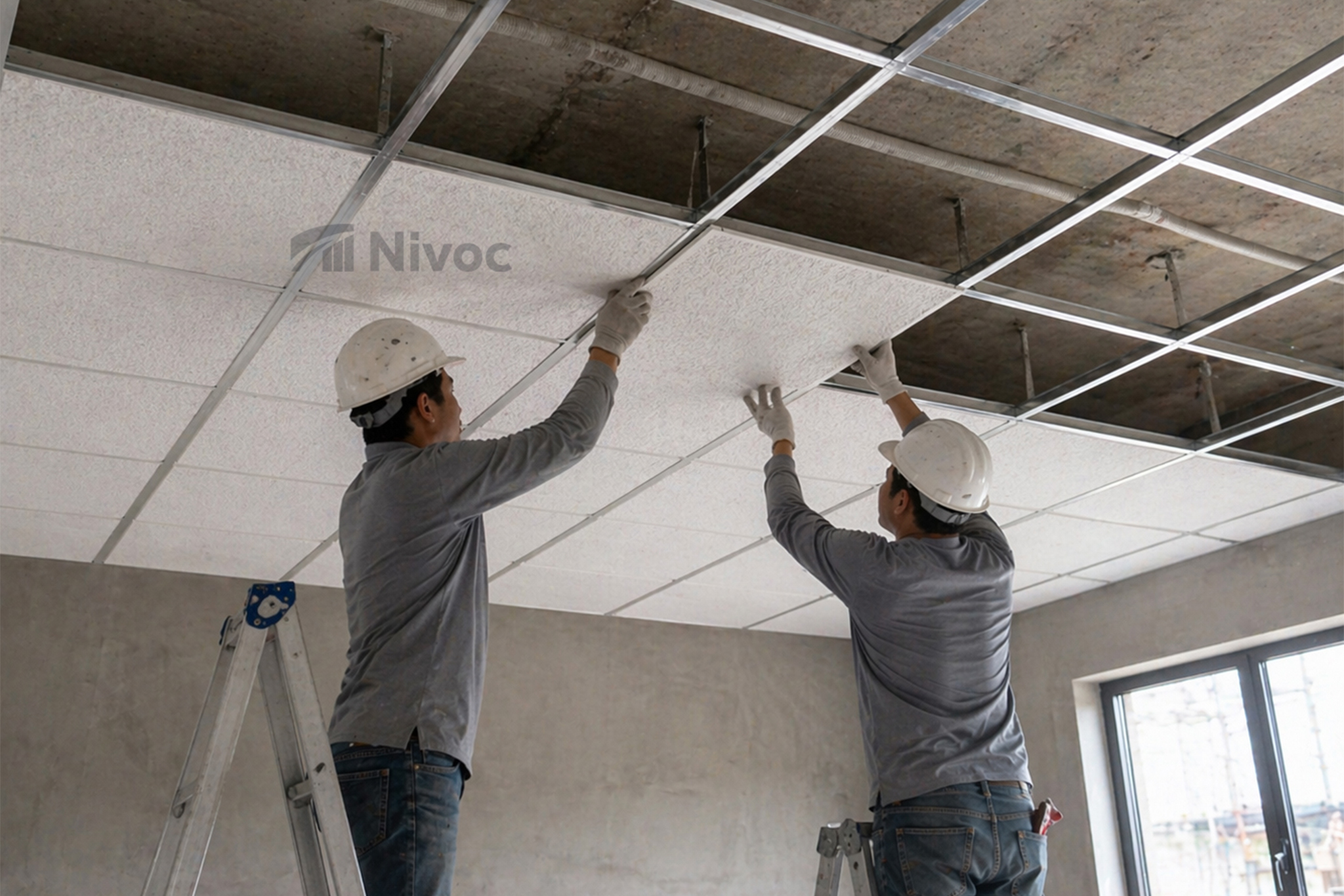 T-grid suspension ceiling system detail